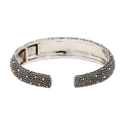 Sterling Silver Starry Night Textured Hinge Bracelet