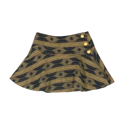 Green Striped Mini Skirt