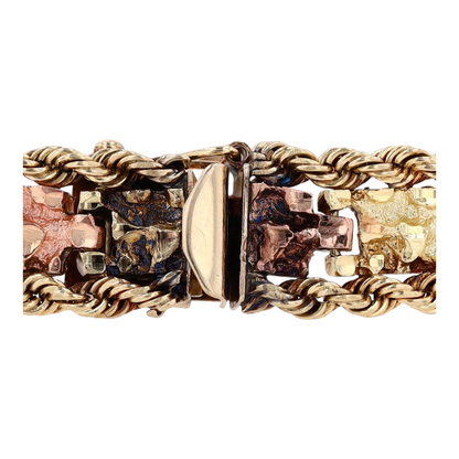 14K Tri-Tone Gold Chain Bracelet