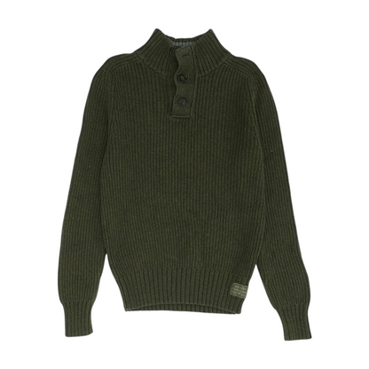 Olive Solid Pullover Sweater