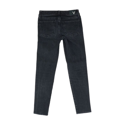 Black Solid Skinny Leg Jeans