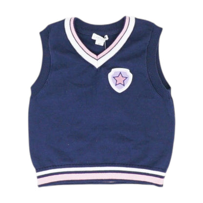 Navy Solid V-Neck Sweater Vest