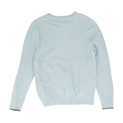 Blue Solid Pullover Sweater