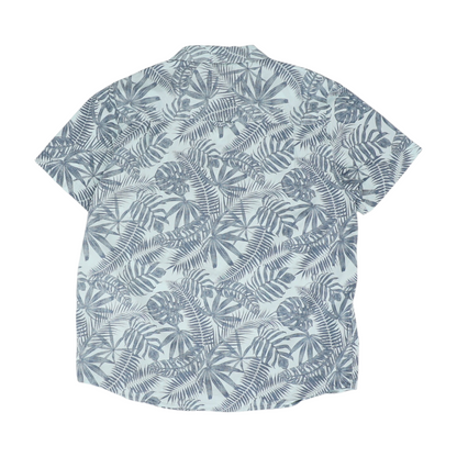 Blue Abstract Short Sleeve Button Down