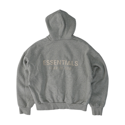 Gray Solid Hoodie Pullover