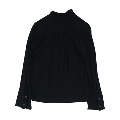 Black Solid Long Sleeve Blouse