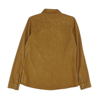 Brown Solid Long Sleeve Button Down