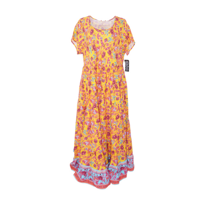 Yellow Plus Floral Maxi Dress