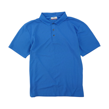 Blue Solid Short Sleeve Polo