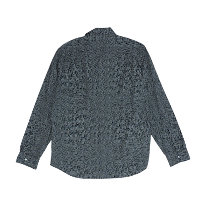 Black Graphic Long Sleeve Button Down
