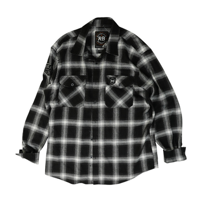 Black Plaid Flannel Button Down