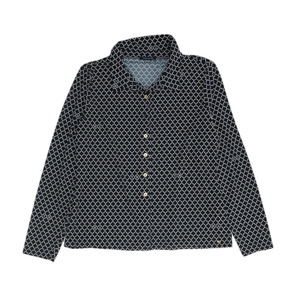 Navy Abstract Button Down