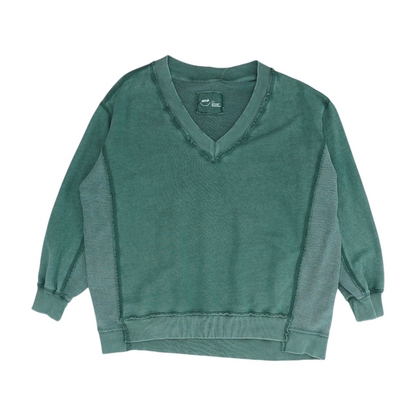 Green Solid Sweatshirt Pullover