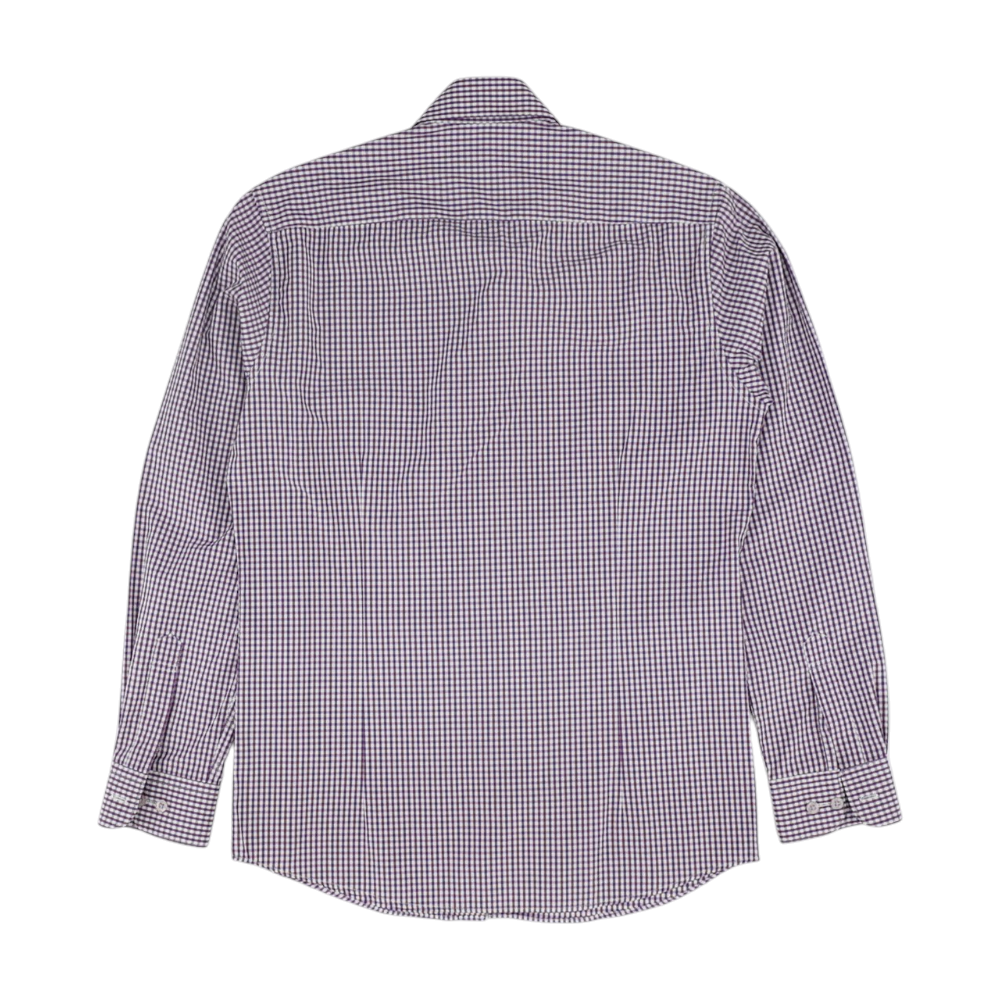 Purple Check Long Sleeve Button Down