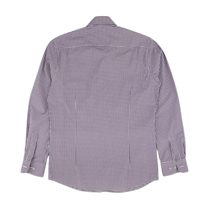 Purple Check Long Sleeve Button Down