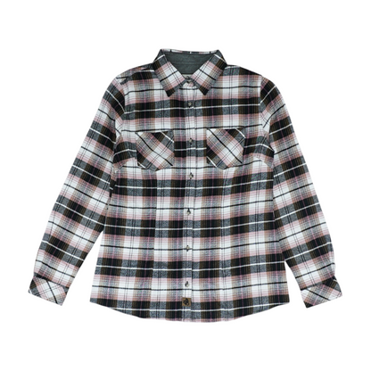 Black Plaid Flannel Button Down