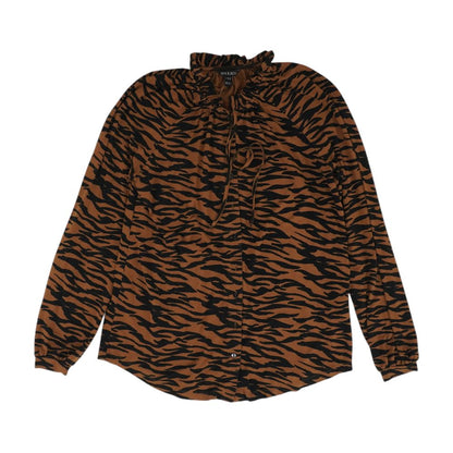 Brown Animal Print Button Down