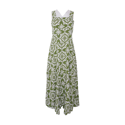 Green Abstract Midi Dress