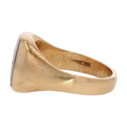 10K Gold Freemason Signet Ring