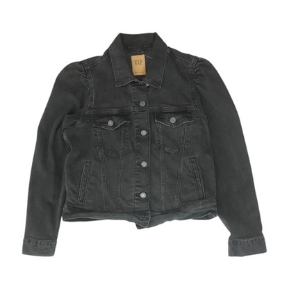 Black Solid Denim Jacket