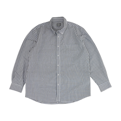Blue Plaid Long Sleeve Button Down