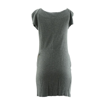 Gray Solid Midi Dress