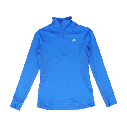 Blue Solid 1/4 Zip Pullover
