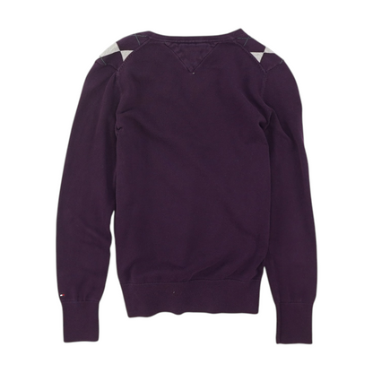Purple Argyle Pullover Sweater