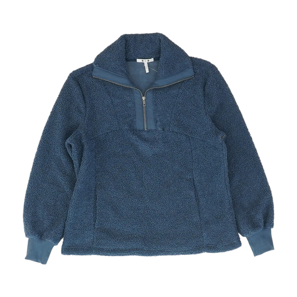 Blue Solid 1/4 Zip Pullover