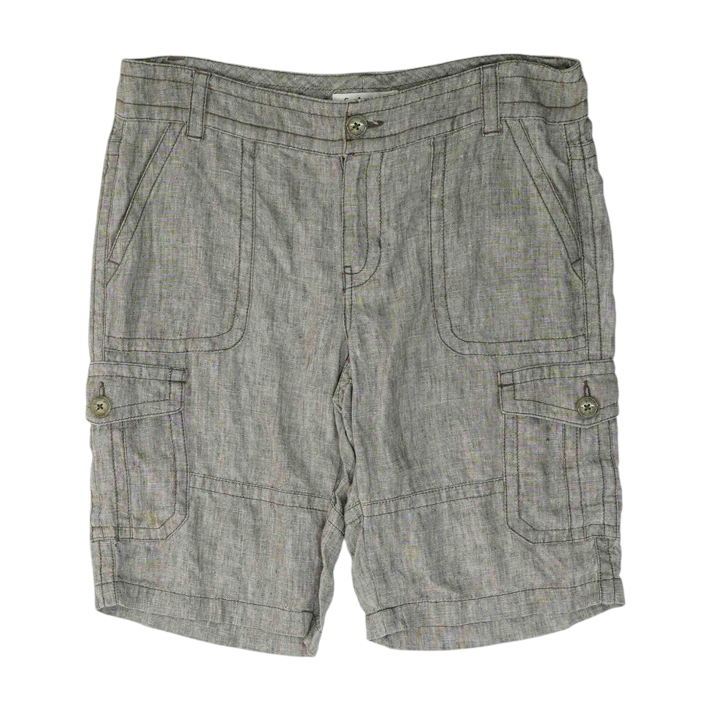 Brown Solid Cargo Shorts