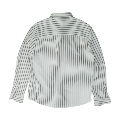 White Striped Long Sleeve Button Down