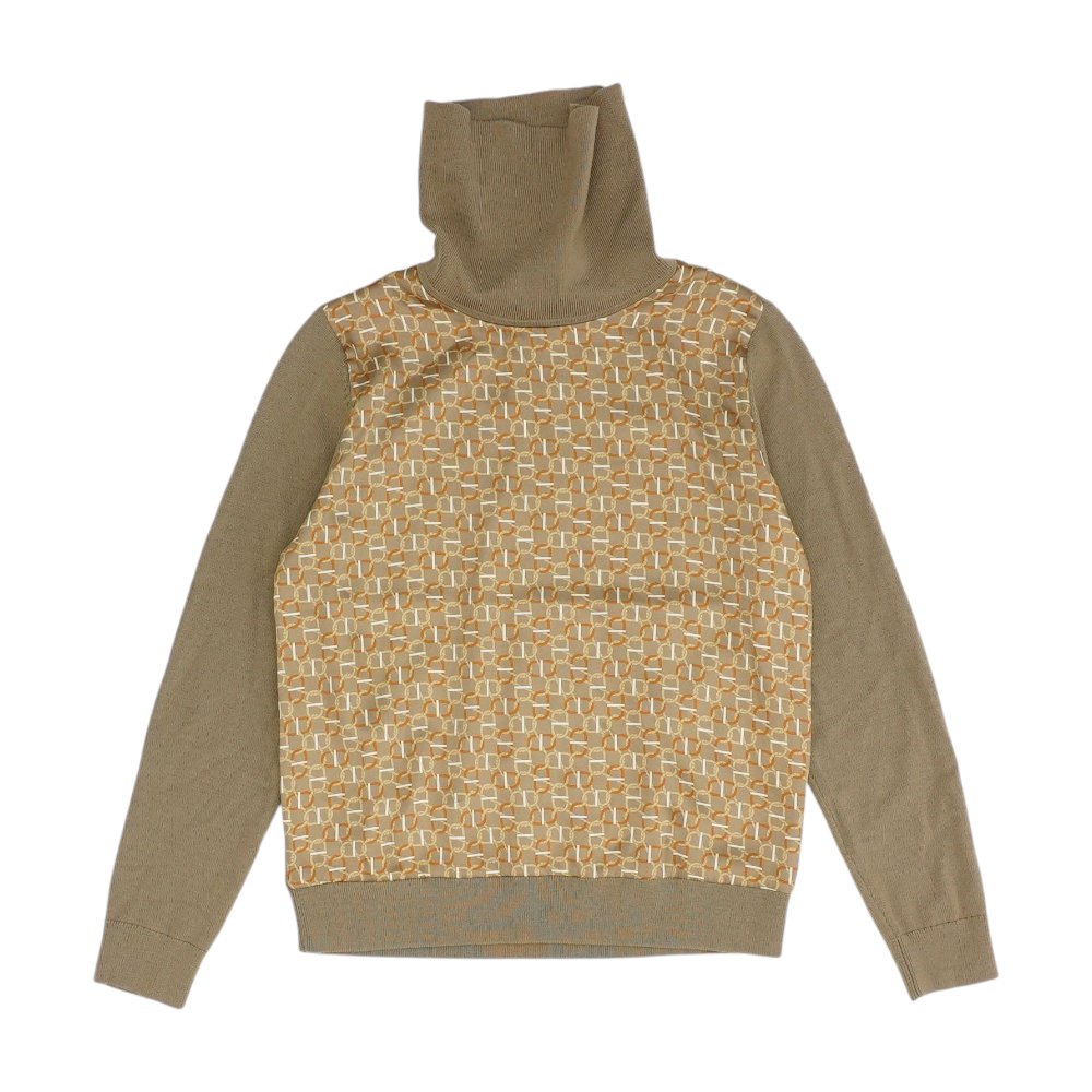 Brown Abstract Pullover Sweater