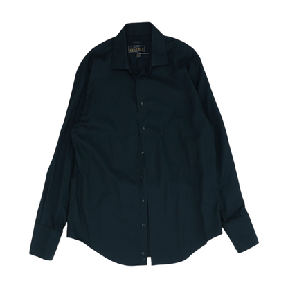 Black Solid Long Sleeve Button Down