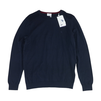 Navy Solid Pullover Sweater