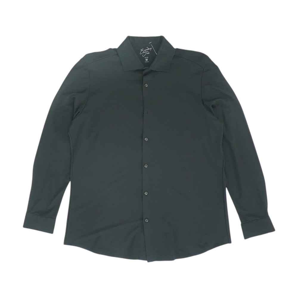 Black Solid Long Sleeve Button Down
