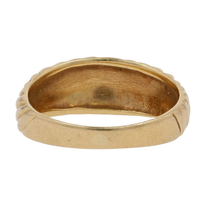 18K Gold Grooved Dome Cocktail Ring