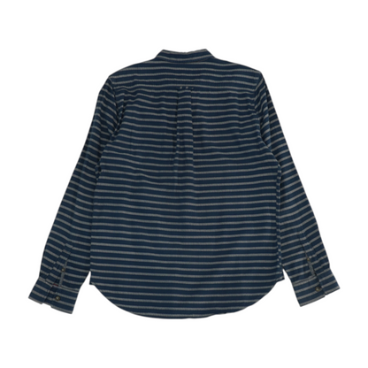 Navy Striped Long Sleeve Button Down