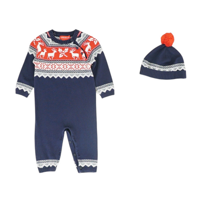 Navy Print One-Piece