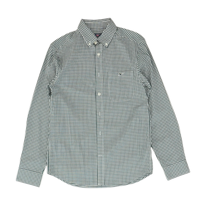 Green Check Long Sleeve Button Down
