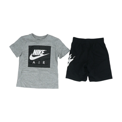 Gray Color Block Short Sleeve Set