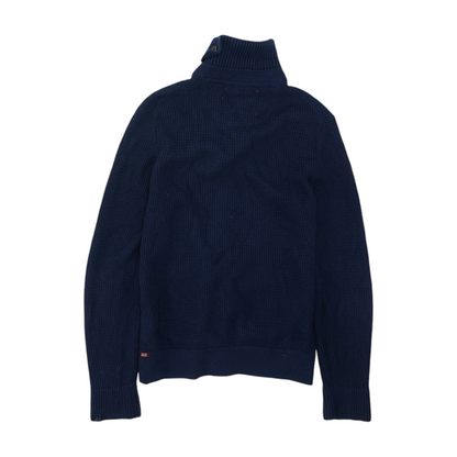 Navy Solid Cardigan Sweater