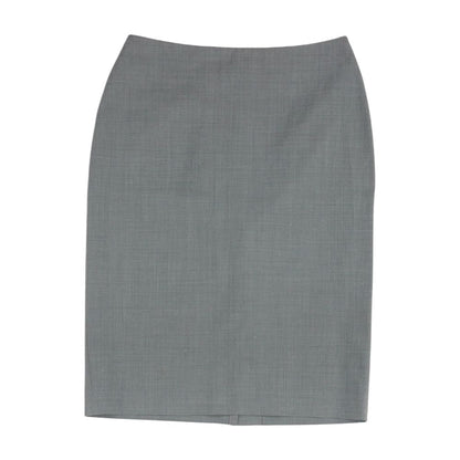 Gray Solid Midi Skirt