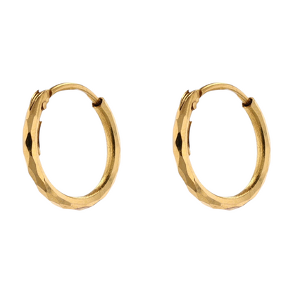 18K Yellow Gold Hoop Earrings