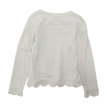 White Petite Solid Sweatshirt Pullover