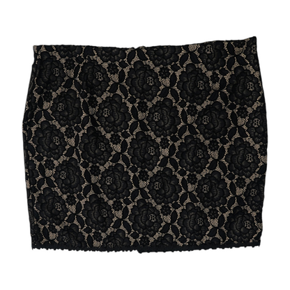 Black Plus Floral Mini Skirt