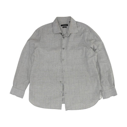 Gray Solid Long Sleeve Button Down