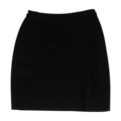 Vintage Black Solid Mini Skirt