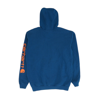 Blue Solid Hoodie Pullover