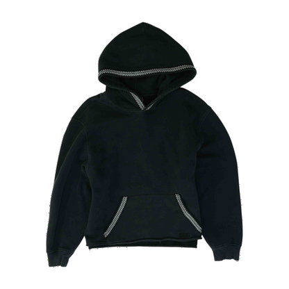 Black Solid Hoodie Pullover