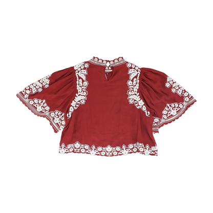 Red Print Blouse